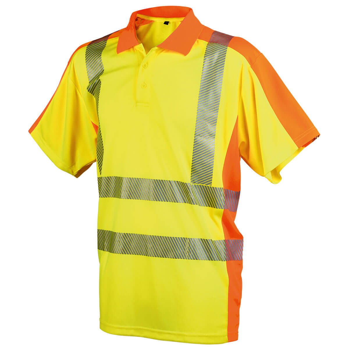 YO-HiViz Polo-Shirt gelb/orange mit Reflex