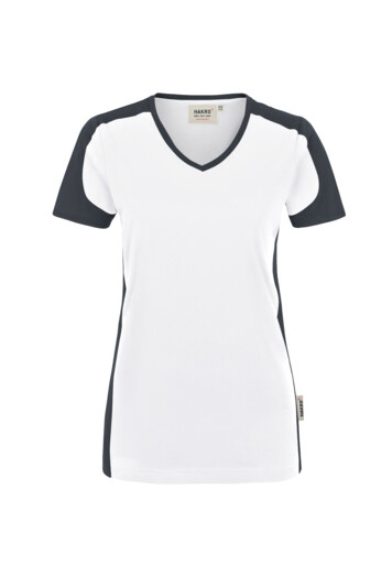 Damen V-Shirt Contrast Mikralinar®