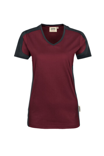 Damen V-Shirt Contrast Mikralinar®